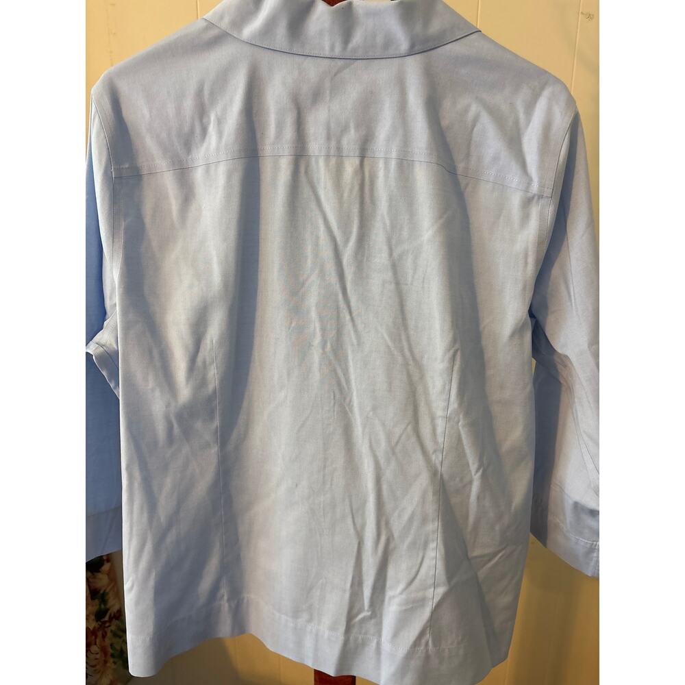 Land’s End Blue 2/4 length sleeve Shirt Sz Large NWOT - Picture 3 of 7